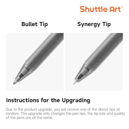 Shuttle Art Black Gel Pens, Ink Glide Series 15 Pack Retractable 0.5mm Fine Point Rollerball Gel Ink Pens Quick Drying Waterproof Smooth Writing with Comfortable Grip for Office School and home