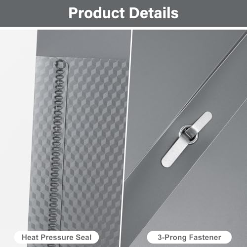 12-Pack Plastic Pockets with Prongs, 2-Pocket Folders with 3 Fasteners, Holds 8.5" x 11" Paper, Silvery - color: Silver, size: 12-Pack
