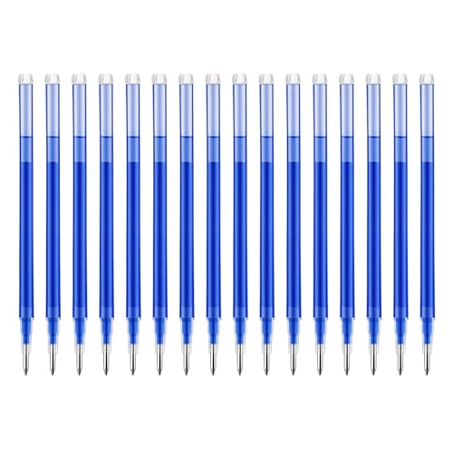 16Pcs 0.7mm Blue Erasable Gel Ink Pen Refills Compatible with Frixion | for Friction, Replaceable Medium Fine Point Clicker Refill Stationery - color: Blue 16pcs