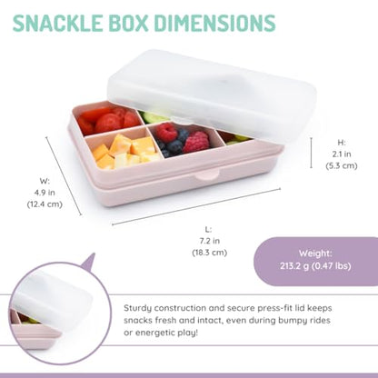 melii Snackle Box | 6-Compartment Divided Snack Container, BPA-Free Food Storage with Removable Dividers for School, Travel & On-the-Go Snacking (Pink) - color: Pink