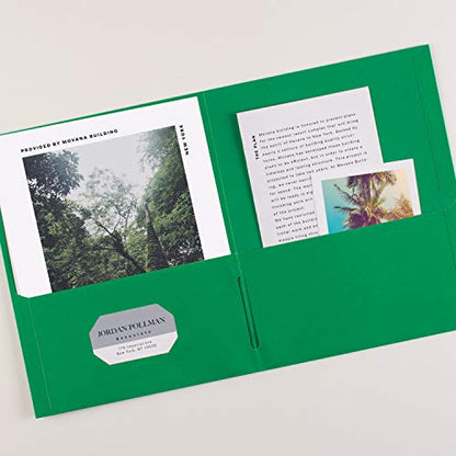 Avery Two Pocket Folders, Holds up to 40 Sheets, Business Card Slot, Case Pack of 125 Green Folders (47987) - style: 125 folders