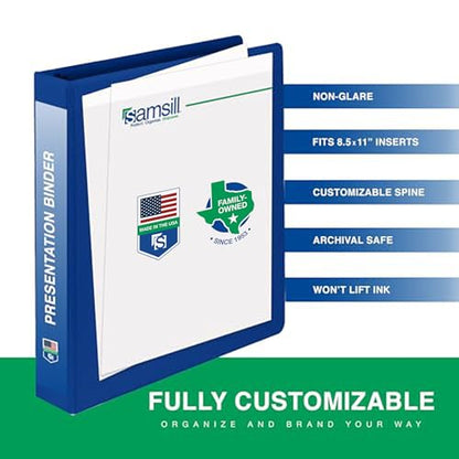 Samsill 1.5 Inch Document Storage Binder, 100% Recycled Chipboard, Round Ring, 3 Ring Binder, Navy - color: Navy, size: 1.5 Inch, style: Single