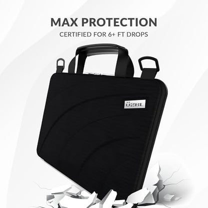 UZBL 13-14 Inch Always-on Chromebook Protective Hard Case with Adjustable Shoulder Strap and Carrying Handles (20 Pack) - color: Black Fabric - 20 Pack
