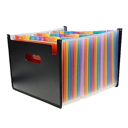 36 Pockets Accordion Expanding File Folder, A4 Letter Size, Multicolor | Large Capacity, Side Pen Holder, Waterproof, Portable Document Organizer, For Office School Home Business