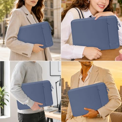 MOSISO Laptop Sleeve Compatible with MacBook Neo 13 inch 2026 A3404 / Air 13.3 13.6 M5 M4 M3 M2 M1 / Pro 13 M2 M1, 360 Degree Protective Computer Sleeve Bag with Vertical Pocket&Small Case, Indigo - color: Indigo