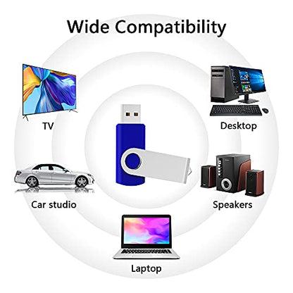 KEXIN USB Flash Drive 32gb Thumb Drive 10 Pack 32 GB Flash Drives Bulk, Blue - color: Blue, size: 32G