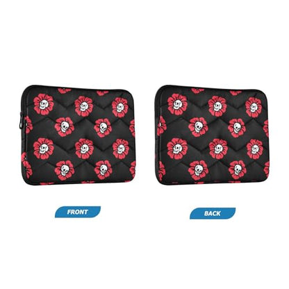 Cute Laptop Sleeve 13 inch Gothic Skulls Flowers Laptop Bag 14 inch Waterproof Computer Bag for Women Laptop Accessories Computer Cover Bag for Tablet Men, A06D24018 - color: Gothic Skulls Flowers