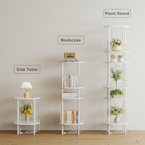 DGSANDGO White Side Table with Charging Station,Side Tables Living Room,Nightstand with USB Ports and Outlets,Samll End Table for Small Space,Living Room,Bedroom, Nursery,(1PC,White) - color: White Power Outlets