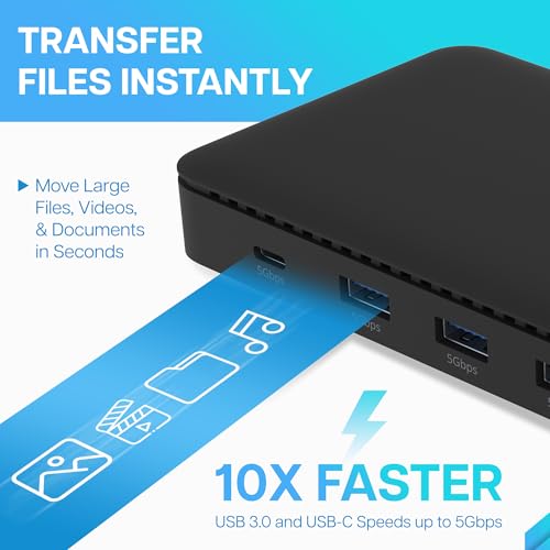 VisionTek VT4600DL Universal Dual 4K Docking Station 100W Charging (USB-A, USB-C) | Dual 4K Display via HDMI/DP, 100W Power Delivery, Universal DisplayLink, Windows & Mac Support, Hybrid Enterprise Deployment