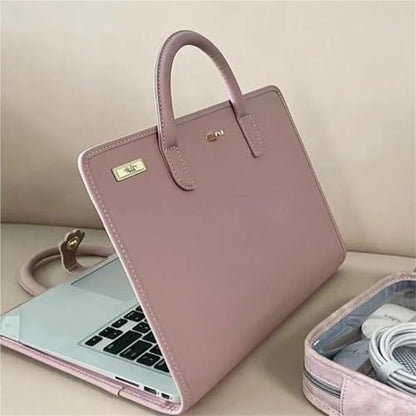 PU Laptop Sleeve Pink With Handle Protective Case Laptop Protective Case(13 inch) - color: 13 Inch