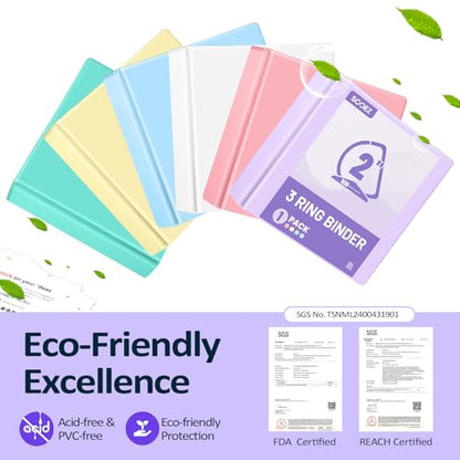 Sooez BinderX Extra Durable 2 Inch 3-Ring Binder, Holds 520 Sheets of 8.5x11 Paper, Customizable View Cover with Inside Pockets, Heavy Duty Binder for School, Lavender - color: Lavender, size: 2 inch