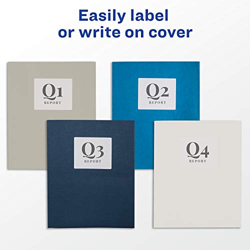 Avery Two Pocket Folders, Holds up to 40 Sheets, Business Card Slot, 25 White Folders (47991) - color: White, size: One Size