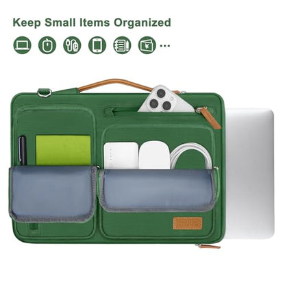MOSISO 360 Protective Laptop Shoulder Bag,17-17.3 inch Computer Bag Compatible with MacBook, HP, Dell, Lenovo, Asus Notebook,Side Open Messenger Bag with 4 Zipper Pockets&Handle, Jungle Green - color: Jungle Green, size: 17.3 inch