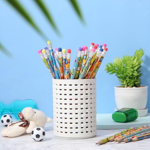 Fainne 36 Pcs Beach Themed Summer Pencils with Eraser Bulk Hawaiian Party Favors Cool Summer Novelty Fun Wooden Colorful Pencils for Class School Office Supplies Reward Prize Party Gifts, 6 Style