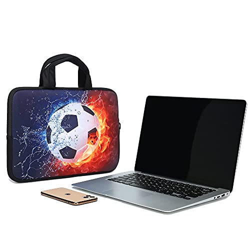 11 11.6 12 12.1 12.5 inch Laptop Carrying Bag Chromebook Case Notebook Ultrabook Bag Tablet Cover Neoprene Sleeve Fit Apple MacBook Air Samsung Acer HP DELL Lenovo Asus (Football Fire) - color: Football Fire