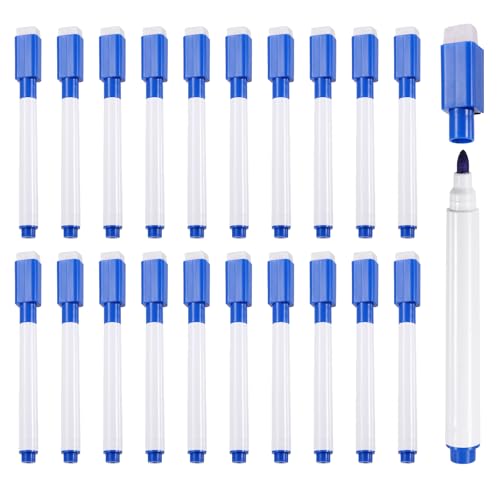 MECCANIXITY 50 Pack Dry Erase Markers Pens, Watercolor Fine Tip Marker, Whiteboard Markers with Eraser Cap for Paper Drawing Art Supplies Office Home, Dark Blue - color: Dark Blue