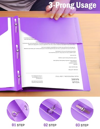 HABGP 24 Folders with Pockets and Prongs, 2 Pocket 3 Prong Folders with Business Card Holder, Plastic Heavy Duty File Folders for Documents Business Office School Supplies, 24 Pack 6 Bright Colors - size: 4 set (24 pcs)