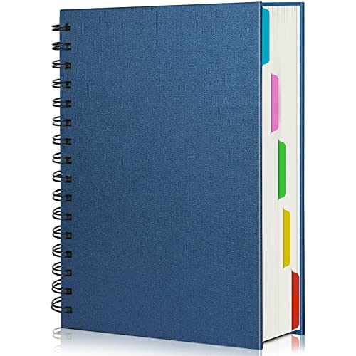 EUSOAR 5 Subject Notebook, 1pcs A5 5.5"x8.3" Spiral College Ruled Writing Pad, 100GSM 120Sheets/ 240Pages of Lined Paper, Thick Hardcover, for Journal Students, Office and Business, Royal Blue - color: Royal Blue, size: A5-1Pack