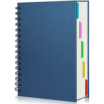 EUSOAR 5 Subject Notebook, 1pcs A5 5.5"x8.3" Spiral College Ruled Writing Pad, 100GSM 120Sheets/ 240Pages of Lined Paper, Thick Hardcover, for Journal Students, Office and Business, Royal Blue - color: Royal Blue, size: A5-1Pack