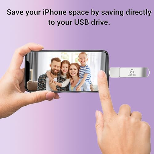 Genuine Apple MFi Certified iPhone USB Flash Drive 128GB - Real Capacity - No Fake Storage, Genuine Lightning, encrypted Auto Backup Photo Stick for iPhone iPad Photos/Videos - Avoid Fake MFi Clones! - size: 128GB (without USBC Adapter), style: 2IN1