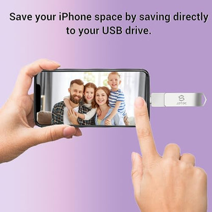 Genuine Apple MFi Certified iPhone USB Flash Drive 128GB - Real Capacity - No Fake Storage, Genuine Lightning, encrypted Auto Backup Photo Stick for iPhone iPad Photos/Videos - Avoid Fake MFi Clones! - size: 128GB (without USBC Adapter), style: 2IN1