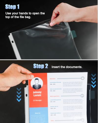 HABGP 16Pcs/2 Set Clear Sheet Protectors for 3 Ring Binder Letter Size, 8 Tab Plastic Dividers With Pockets and Tabs, Page Protectors 8.5x11 - size: 2 Set (16 Pcs)