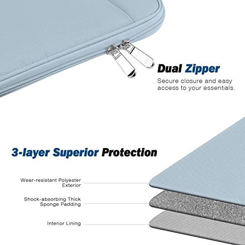 MoKo 9-11 Inch Tablet Sleeve Bag Carrying Case with Accessory Pocket | Fits iPad Air 11-inch M4, iPad Pro 11-inch M5, iPad A16 11-inch, iPad 10/9/8/7th and Tab S9/S8 11-inch, Misty Blue - color: Misty Blue, size: 9-11 Inch