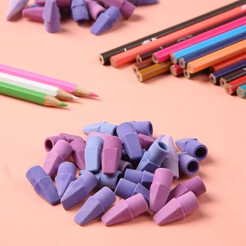 Mr. Pen- Pencil Top Erasers, 120 Pack, 6 Different Purple Shade Colors | Latex-Free & No Smudge Pencil Eraser Tops - color: Purple Shades, size: 120 Pack