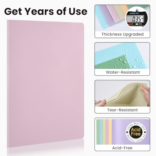Sooez 6Pack Folders with Pockets, Pastels Colors, Heavy Duty Pocket Folder, Plastic Folders with Pockets, 2-Pocket Folder Bulk, Aesthetic File Folder, Back to School Office Filing Supplies - color: Pastels Colors