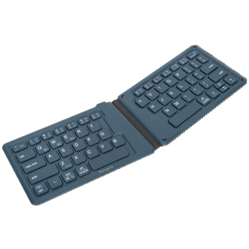 Targus Ergonomic Foldable Bluetooth Keyboard – Pocket-Sized, Split Ergonomic Design, Multi-Device Wireless Keyboard with DefenseGuard Protection - PKF00302US - color: Blue