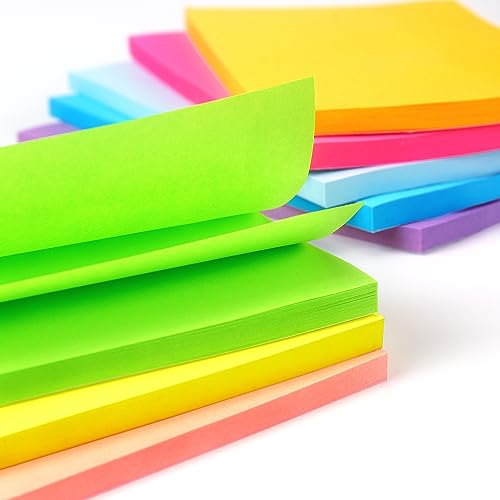 Winner Aura Sticky Notes 3x5 inch Bright Colors Self-Stick Pads 8 Packs 400 Sheets - color: 3x5 in 8 Pads