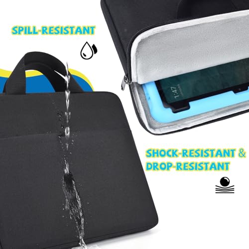 7-8 Inch Tablet Sleeve Carrying Case for Fire 7 Kids, Fire HD 8 Kids/Kids Pro, Fire HD 8 Tablet /8 Plus Tablet 2024-2022, All Versions of Fire 8/7 Kids Edition, iPad Mini 7/6/5/4 Tablet Bag, Black - size: 7-8 Inch