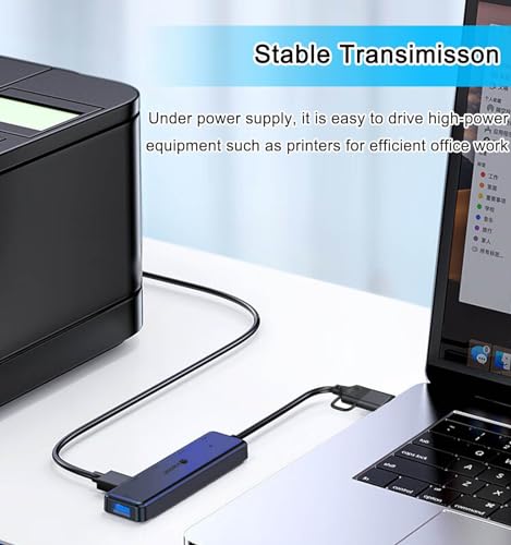 VIENON USB 3.0 Hub (5 in 1), USB C Hub, USB C to USB 3.0 Hub Adapter with USB C Power/Data Ports, USB Extender USB A&C Docking Station for Laptop PC MacBook Dell, HP, PS4/5, SSD and More