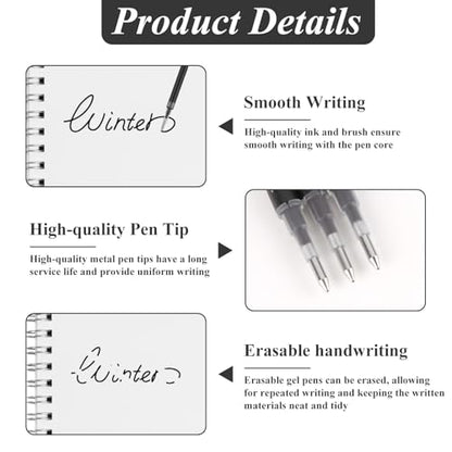 0.7 mm Erasable Gel Ink Pen Refills Compatible with Frixion Friction, Smooth Writing Multicolor Retractable Fine Point Pen Refill for School Office Home Art (Black, 24) - style: Black