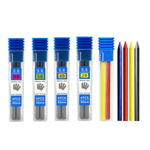 5Boxes 5.6mm Clutch Pencil Lead 2B 4B 6B 8B Coloured Refills for Mechanical Pencil Artists Drawing Painting Supply