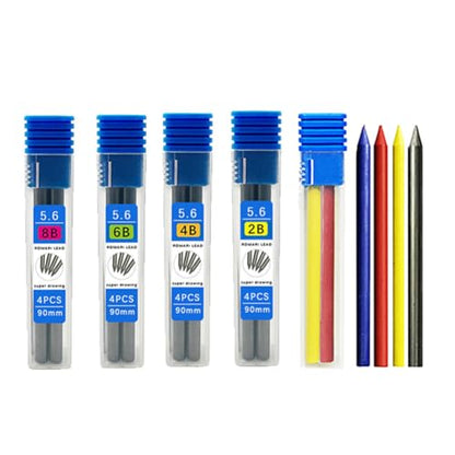 5Boxes 5.6mm Clutch Pencil Lead 2B 4B 6B 8B Coloured Refills for Mechanical Pencil Artists Drawing Painting Supply