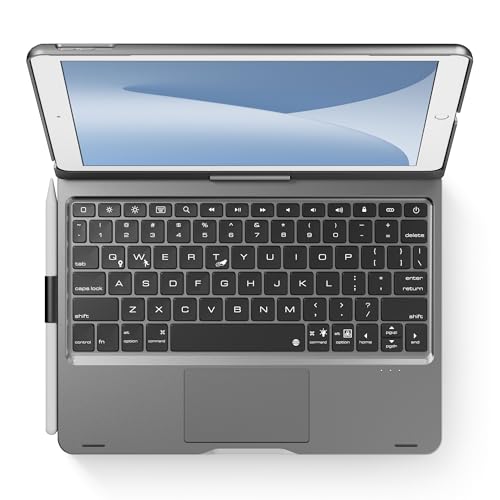 edaiser Swivel Keyboard Case iPad 10.2" (9th 8th 7th), Air 3rd Gen Gray | 360 Degree Rotatable Protective Cover with Pencil Holder | Multi-Touch Trackpad, RGB Backlit | Flexible Adjustable View Angle - color: Space Gray, size: iPad 10.2"(9th-7th)& Air 3rd