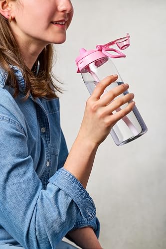 Ello Pop & Fill 22oz Tritan Plastic Water Bottle with Quick Fill Technology | Clear Water Bottle for School, College, Travel | Leakproof Locking Lid, Straw and Chug, Reusable, BPA-Free | Rain Cloud - color: Rain Cloud