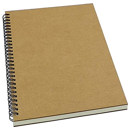 YUREE Spiral Notebook/Spiral Journal Lined, B5 Hard Kraft Cover Wire Bound Notebook Ruled, 70 Sheets (140 Pages), 10.5" x 7.3", Brown - color: 1 Pack-Brown