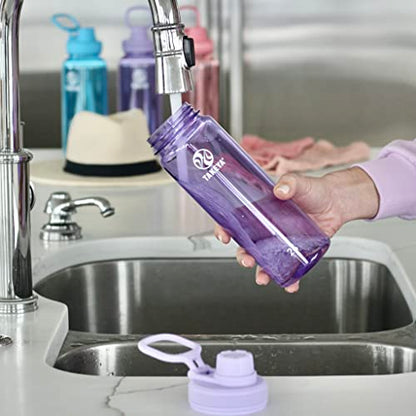 Takeya Tritan Sport Water Bottle with Spout Lid - BPA-Free & Dishwasher-Safe Water Bottle - Reusable Bottle with Lid Handle - Simple Leak-Proof Water Bottle - 24 oz, Vivacity Purple - color: Vivacity Purple, size: 24 Ounces