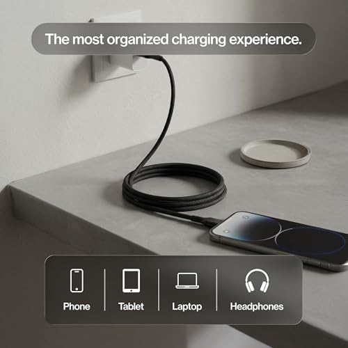Statik MagStack Pro USB C to USB C Coiling Magnetic Charging Cable,100W | Nylon Braided Tangle-Free Design, Magnetic Coiling, Data Transfer, Compatible with iPhone & Android, 6FT Black, 5 Pack - color: Black, size: 6ft (5 Pack), style: USB-C to USB-C