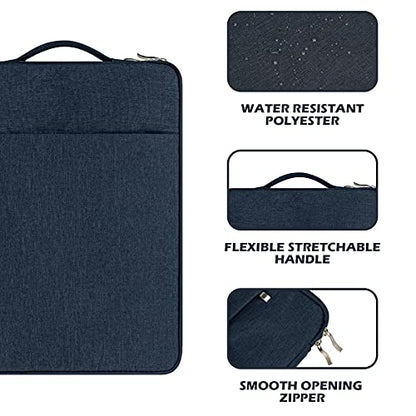 RAINYEAR 14 inch Laptop Sleeve Case Bag with Handle & Pocket, Navy Blue | Protective Padded Polyester Laptop Sleeve Case Briefcase Compatible with 14 Inch Notebook Computer Chromebook - color: Navy Blue, size: 14"