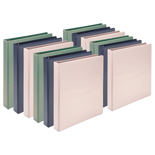 Samsill Plant-Based 1 Inch Durable D-Ring, View Binder, Eco-Friendly, USDA Certified Biobased, 12 Pack, Boho Assortment - color: Boho Assortment, size: 1-Inch, style: 12 Pack