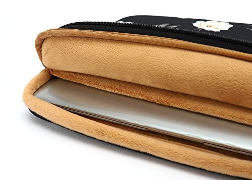 KAYOND 15 inch Laptop Sleeve, Compatible with MacBook pro 15.4 ，MacBook Air 15.4 MacBook pro 16 and 15.6 inch Notebook Computer, Water Repellent Laptop Bag,Shockproof case(15-15.6 inch, Black Peony) - color: Black Peony, size: 15-15.6 inch