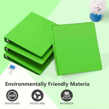 ViVin Sturdy 1 Inch D Ring Binders, 3 Ring Binders with 2 Pockets, Hold 225 Sheets of US Letter Size Paper for Office,Home,School, 6 Pack (Ivy Green) - color: Ivy Green, size: 1 Inch