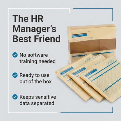 ComplyRight Employee Record Organizer 3-Folder Set, Pack of 25 | 9-1/2" x 12" x 1-1/4", Document Filing Folder for Businesses, HR Employee Management Documentation Office Supplies - style: 3-Folder Set