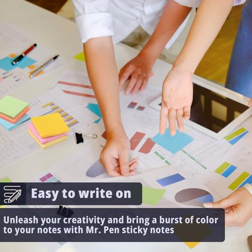 Mr. Pen- Sticky Notes, 3"x3", 12 Pads, 720 Sheets, Pastel Colors | Sticky Notes Bulk, Self-Stick Note Pads, Perfect for Office, School, Home, Study & Organization - color: Pastel