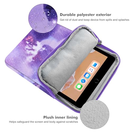 MoKo 9-11 Inch Tablet Sleeve Bag Carrying Case Fits New 11inch iPad Air M4, iPad A16 2025, iPad Pro 11 M4, Air 5/4/3, iPad 10/9/8th Gen, Tab S8/S9 11", Tablet Carrying Case, Purple Starry Sky - color: Purple Starry Sky, size: 9-11 inch