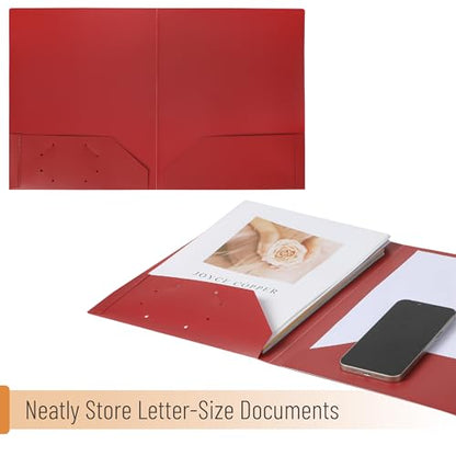 Mr. Pen- Plastic Folders with Pockets, 5 pcs | Aesthetic File Folder with Business Card Slot, 2-Pocket Folder, Back to School, Office, Filing Supplies - color: Terracotta, size: 5 Pack