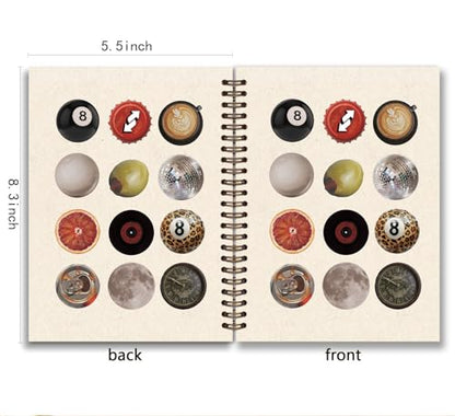 KDHTY Cute Preppy Y2K Spiral Notebook,Y2k School Supplies,Cute Composition Leopard Journal Girly Notebook for Teens Girls Back to School Supplies for College Student Work School Study,5.5x8.3 - style: preppyball 1